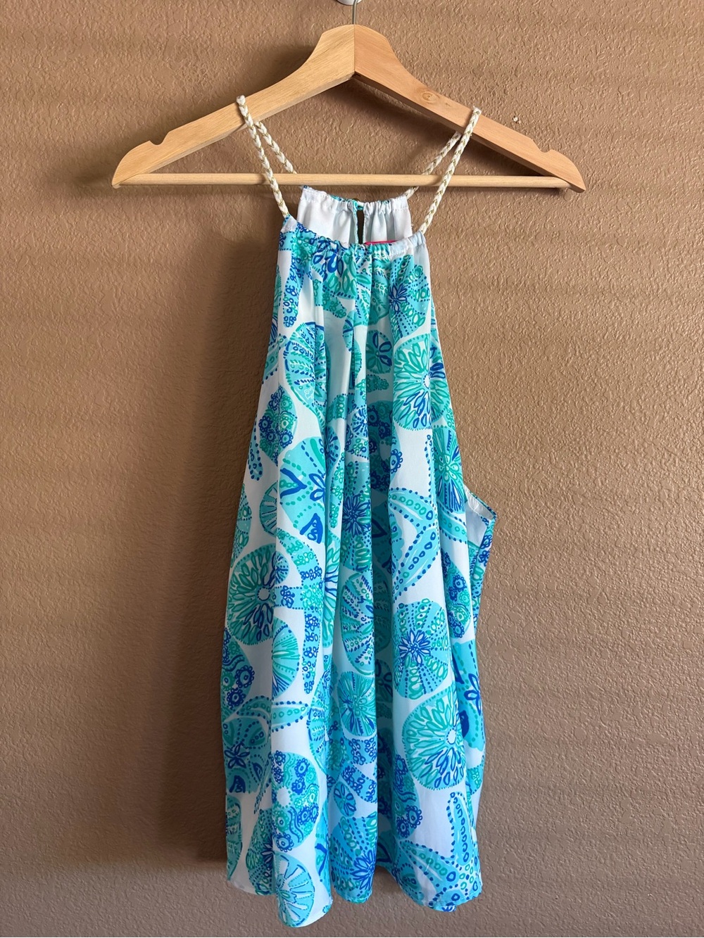 Lilly Pulitzer for Target Teal & Blue Sand Dollar Halter Top Size XXL
